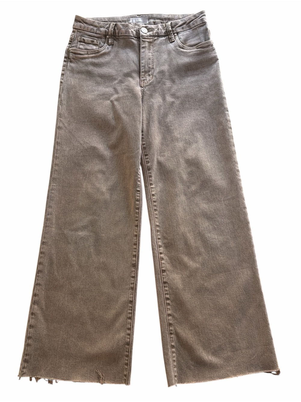 KUT from the Kloth Meg High Rise Wide Leg Jeans in Milk Tea